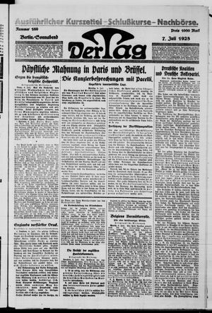 Der Tag vom 07.07.1923