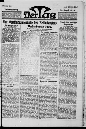 Der Tag vom 29.08.1923