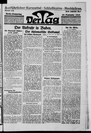 Der Tag vom 20.09.1923