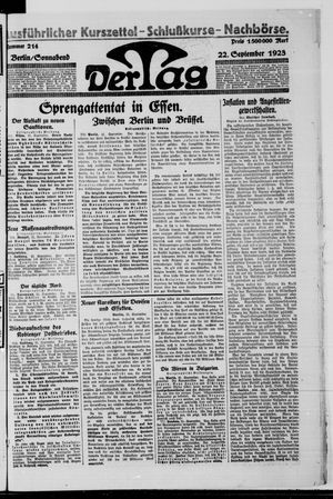 Der Tag vom 22.09.1923