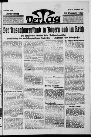 Der Tag vom 28.09.1923