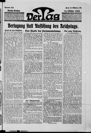 Der Tag on Oct 12, 1923