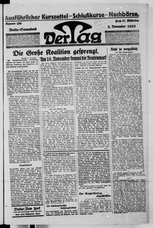 Der Tag vom 03.11.1923