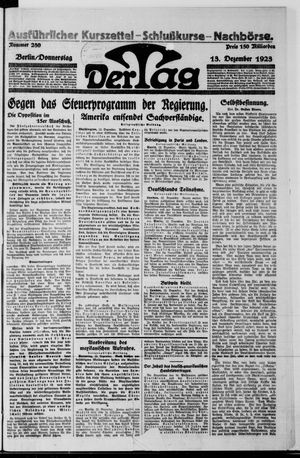 Der Tag vom 13.12.1923