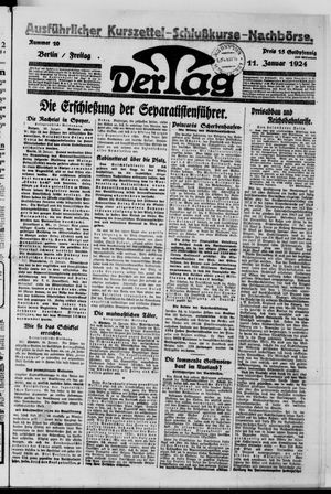 Der Tag on Jan 11, 1924
