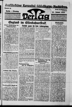 Der Tag vom 22.01.1924