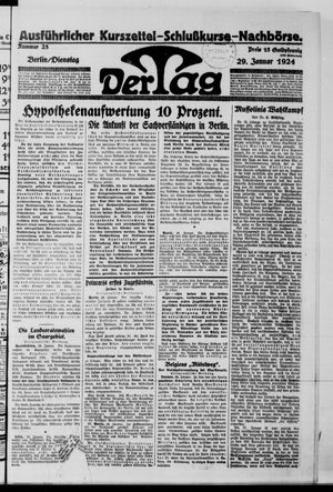 Der Tag vom 29.01.1924