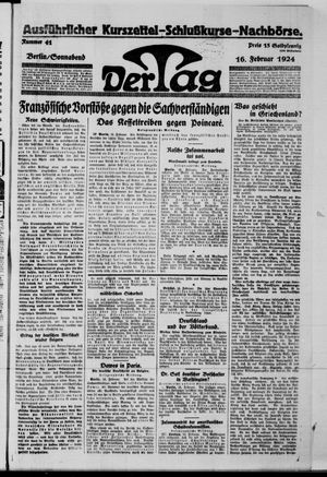 Der Tag vom 16.02.1924