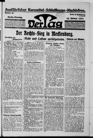 Der Tag vom 19.02.1924