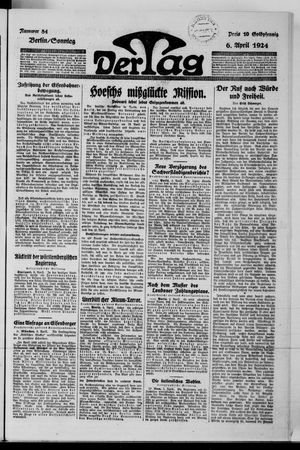 Der Tag vom 06.04.1924