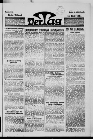 Der Tag on Apr 16, 1924