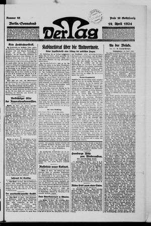 Der Tag vom 19.04.1924