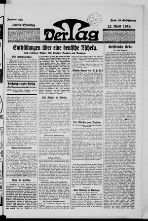 Der Tag vom 27.04.1924