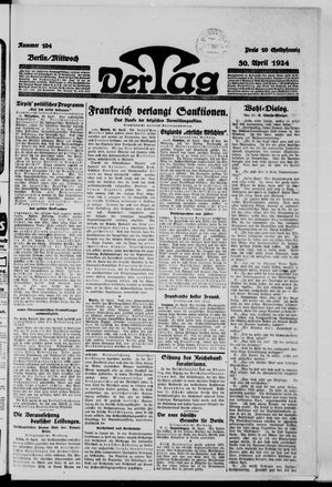 Der Tag on Apr 30, 1924