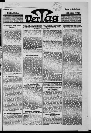Der Tag vom 20.06.1924