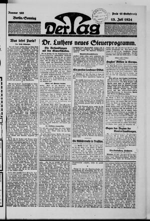 Der Tag vom 13.07.1924