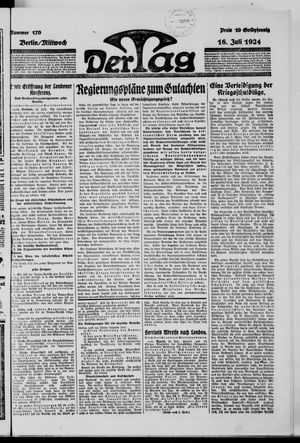 Der Tag on Jul 16, 1924