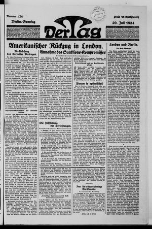 Der Tag vom 20.07.1924
