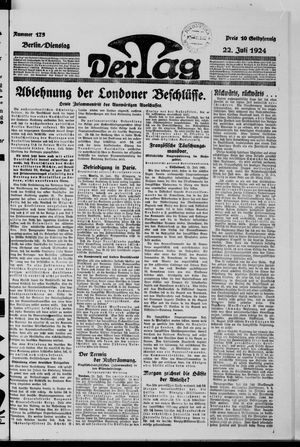 Der Tag vom 22.07.1924
