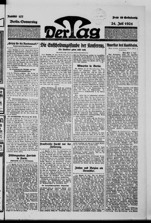 Der Tag vom 24.07.1924