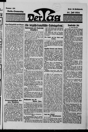 Der Tag vom 31.07.1924