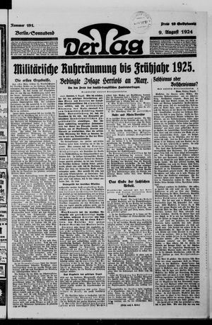 Der Tag vom 09.08.1924