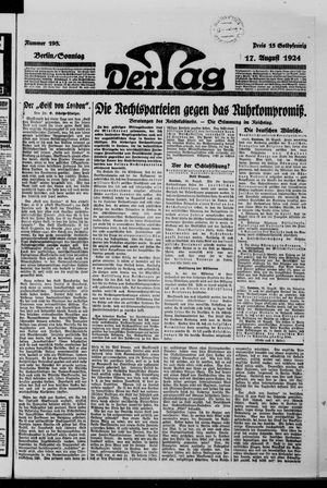 Der Tag vom 17.08.1924