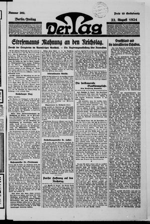 Der Tag on Aug 22, 1924
