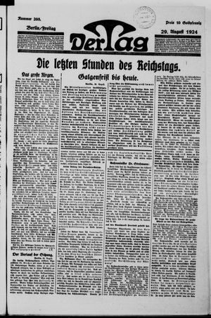 Der Tag on Aug 29, 1924