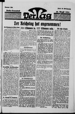 Der Tag on Aug 30, 1924