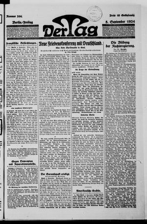 Der Tag on Sep 5, 1924