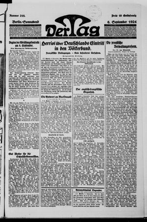 Der Tag on Sep 6, 1924