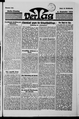 Der Tag on Sep 9, 1924