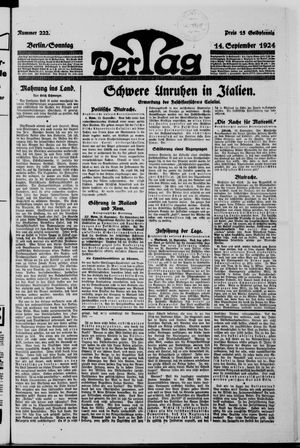 Der Tag vom 14.09.1924