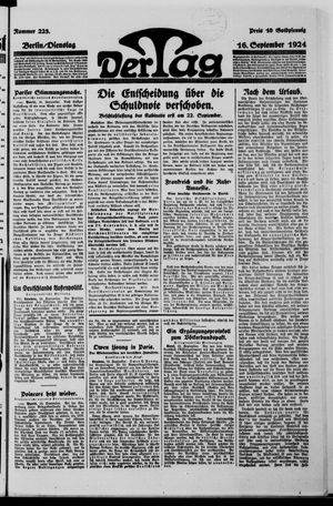 Der Tag vom 16.09.1924