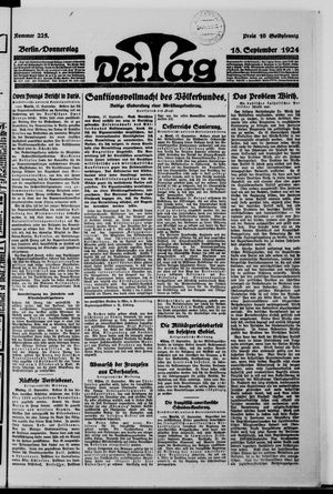 Der Tag vom 18.09.1924