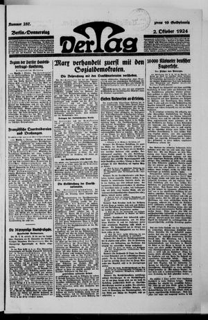 Der Tag vom 02.10.1924