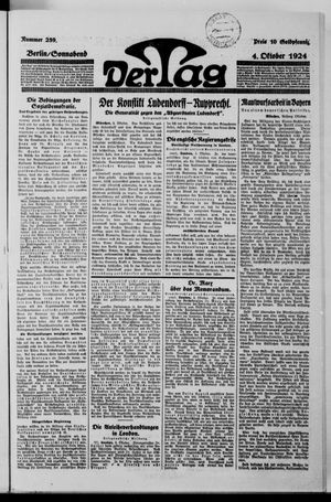 Der Tag on Oct 4, 1924