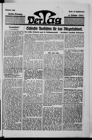 Der Tag on Oct 5, 1924