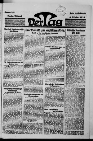 Der Tag on Oct 8, 1924