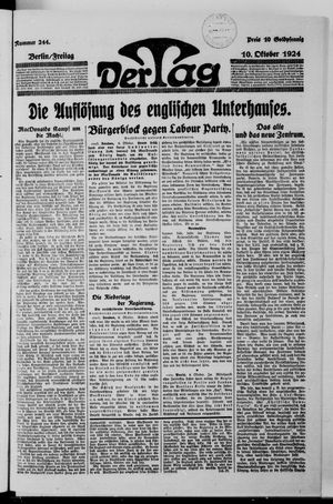 Der Tag on Oct 10, 1924