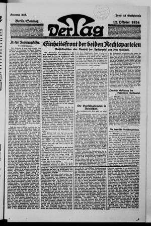 Der Tag on Oct 12, 1924