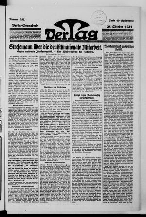 Der Tag on Oct 25, 1924