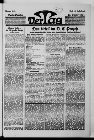 Der Tag vom 26.10.1924