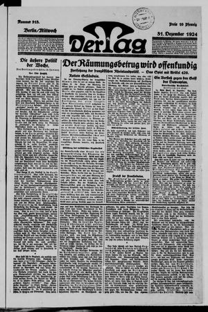 Der Tag vom 31.12.1924