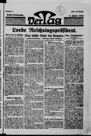 Der Tag vom 08.01.1925