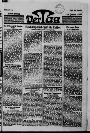 Der Tag vom 16.01.1925