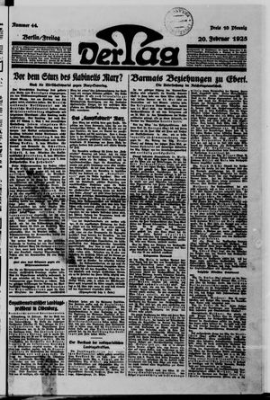 Der Tag vom 20.02.1925