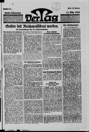 Der Tag vom 12.03.1925