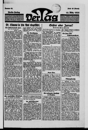 Der Tag vom 13.03.1925